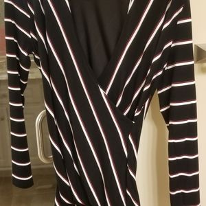 Whbm low cut long sleeve shirt